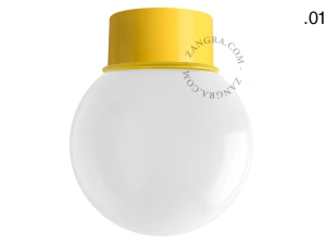 lampa ścienna lub sufitowa żółta - szklany klosz - Ø 10cm