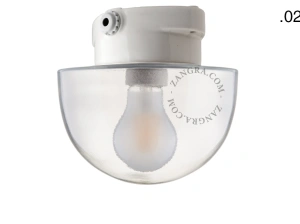 Leuchte aus weißem Porzellan für das Badezimmer Ø 9,5 cm – Glasschirm - IP54