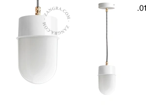 hvid pendellampe - glasskærm - Ø 10 cm
