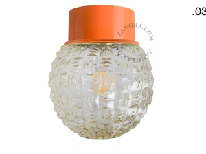 orange wall or ceiling light - glass shade - Ø 10 cm