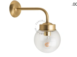 vägglampa i mässing för utomhusbruk eller badrum – glasskärm - IP43