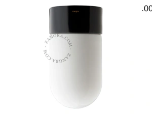 candeeiro de parede ou de teto em porcelana preta - abajur de vidro - Ø 10cm - IP54