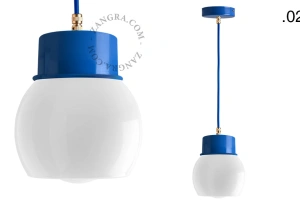 gelakte hanglamp - blauw