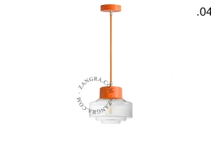 orange pendellampe - glasskærm - Ø 10 cm
