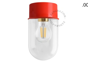 rød væg eller loftslampe - glas skærm - Ø 10 cm