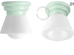 green porcelain Art Deco light Daniel