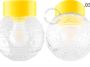 lámpara de porcelana amarilla David - Ø 10 cm