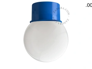 blaue Wand- oder Deckenleuchte - Glasschirm - Ø 8 cm