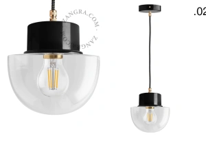 candeeiro suspenso preto - abajur de vidro - Ø 10cm