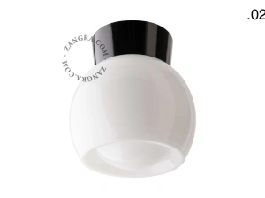 svart vägg- eller taklampa - glasskärm - Ø 11 cm