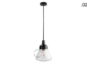 snoerlamp met glazen kap