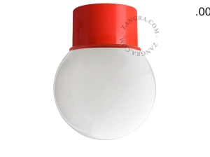 czerwona lampa ścienna lub sufitowa - szklany klosz - Ø 8 cm