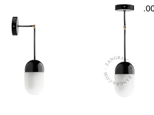 lámpara o aplique de porcelana negra - pantalla de vidrio