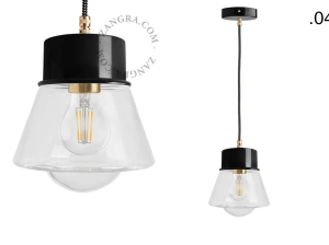 candeeiro suspenso preto - abajur de vidro - Ø 10cm