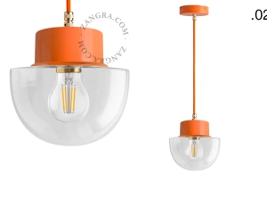 orange pendellampe - glasskærm - Ø 10 cm