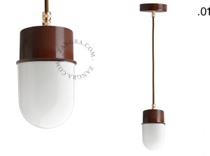 suspension marron - globe en verre - Ø 8,5 cm