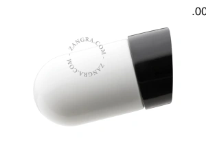 vägglampa i svart porslin för badrum med glasskärm – Ø 10cm - IP54