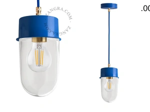gelakte hanglamp - blauw