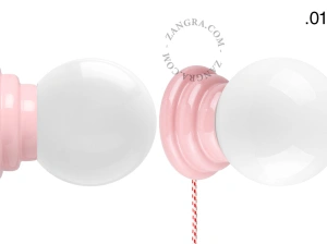 pink porcelain Art Deco table or wall light