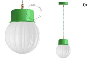 candeeiro suspenso verde - abajur de vidro - Ø 10cm