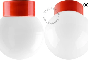 Leuchte David aus rotem Porzellan - Ø 10 cm