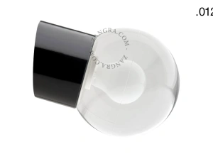 aplique de baño de porcelana negra - pantalla de vidrio - Ø 8,5cm - IP54