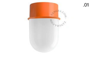orange wall or ceiling light - glass shade - Ø 10 cm
