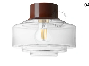 brown wall or ceiling light - glass shade - Ø 10 cm