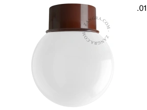 brown wall or ceiling light - glass shade - Ø 10 cm