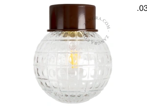 brown wall or ceiling light - glass shade - Ø 10 cm