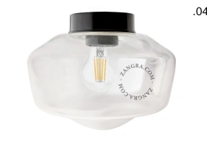 sort bakelit væg- eller loftslampe – glas skærm - Ø 9 cm