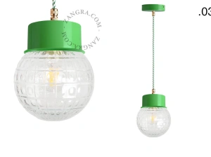 candeeiro suspenso verde - abajur de vidro - Ø 10cm
