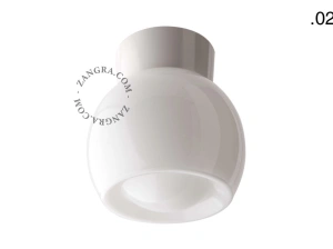 biała lampa ścienna lub sufitowa ze szklanym kloszem - Ø 11 cm