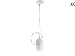 lámpara colgante de porcelana blanca - pantalla de vidrio