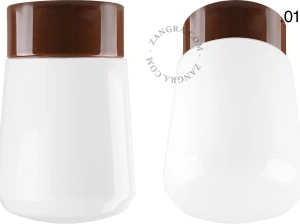 lámpara de porcelana marrón David - Ø 10 cm
