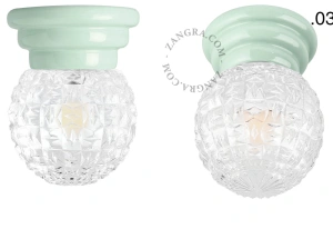 Art Deco-lampe i grønt porcelæn Daniel