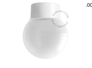 lampa ścienna lub sufitowa biała - szklany klosz  - Ø 10 cm