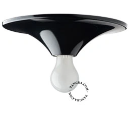 rund sort væg- eller loftslampe - Ø 25 cm