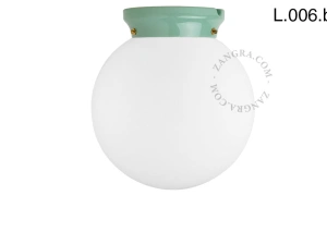 Art Deco Leuchte Chaella aus grünem Porzellan