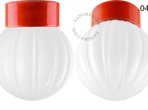 Leuchte David aus rotem Porzellan - Ø 10 cm