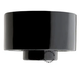 candeeiro de porcelana preta para exterior ou casa de banho - Ø 10 cm