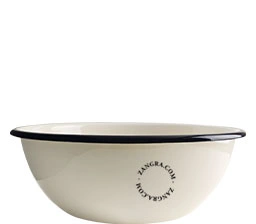 elfenbensfärgad emaljskål - Ø 28 cm
