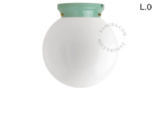 Art Deco Leuchte Chaella aus grünem Porzellan