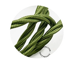 cabo textil torcido - verde caçador