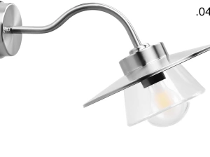 zilverkleurige industriële gevellamp Elda - IP54