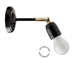 regulowana lampa ścienna Pure Porcelain - czarna