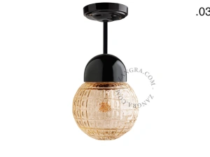 lampa porcelana ze szklanym kloszem