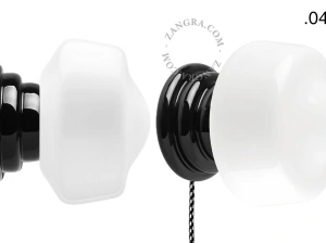black porcelain Art Deco table or wall light