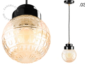 Art Deco pendellampa i svart porslin Denim