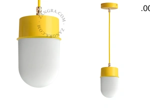 yellow pendant light - glass shade - Ø 10 cm